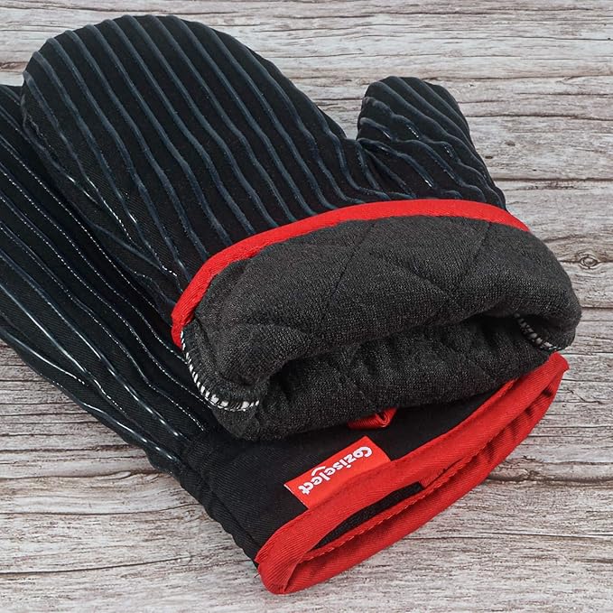 Oven Mitts and Pot Holders Set, Cooking Mitts, Heat Resistant Cooking Mitts and - Image 4