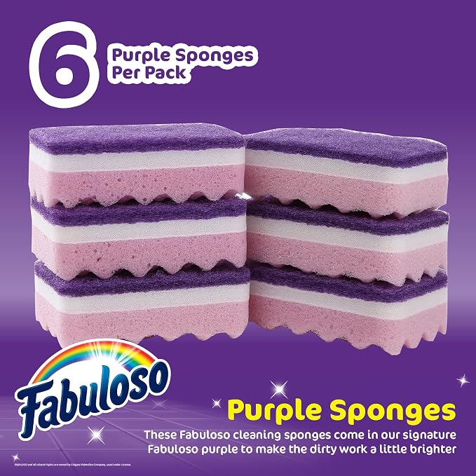 Fabuloso Scratch-Free Kitchen Dish Sponges, Counters and Sinks, Tough on Messes - Image 2