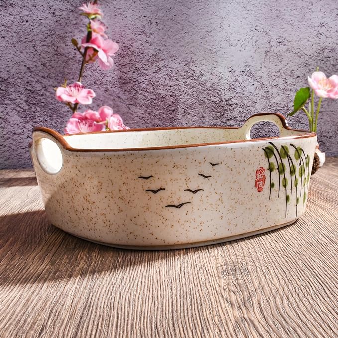 6.7" Japanese Ceramic Casserole Dish, Square Baking Pan - Image 7