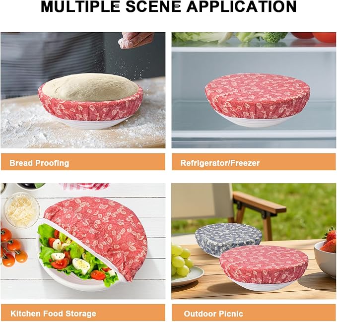 2Pcs Reusable Bowl Covers for Bread Proofing - Image 5