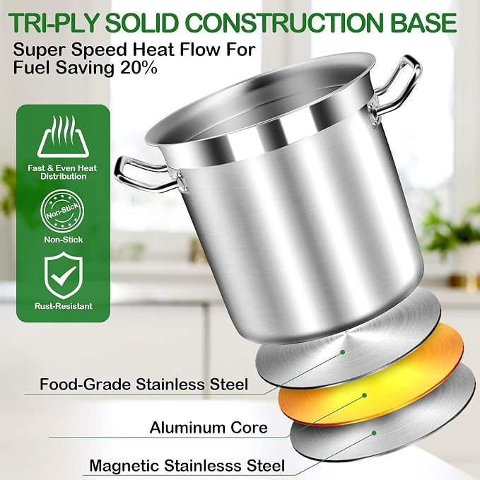 STOCKPOT Large Soup Pot with Lid - Image 3