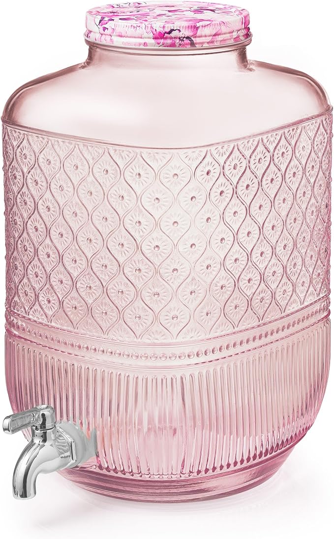 Godinger Drink Dispenser 2 Gallon, Large Glass Water Dispenser - Image 7
