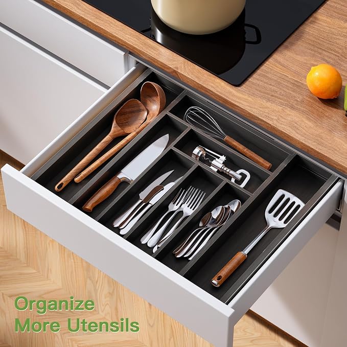 Pipishell Bamboo Expandable Drawer Organizer - Image 6
