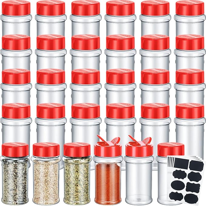 Eccliy 36 Pack 3 oz Clear Plastic Spice Jars by Eccliy
