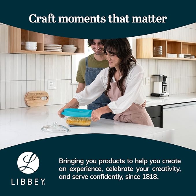 Libbey Baker’s Premium 3 Piece Glass Baking Dish Set, Space Saving Casserole - Image 6