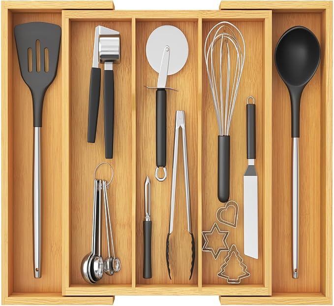 Lifewit Utensil Organizer for Kitchen Drawer, Expandable Cooking Utensil Tray by Lifewit