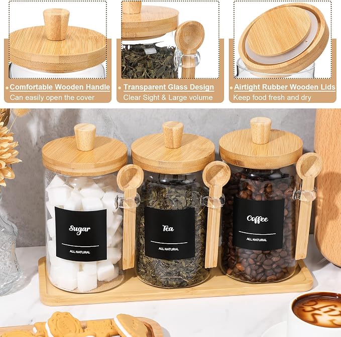 Suclain 3 Pcs Glass Coffee Container - Image 3