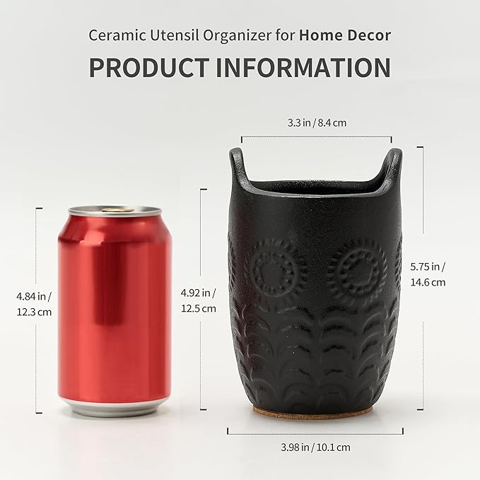 5.75“ Utensil Holder for Kitchen Counter, Cute Nordic Minimalist Style Cooking - Image 2