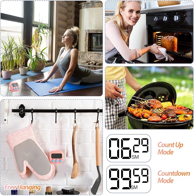 Weewooday 24 Pcs Digital Kitchen Timer Magnetic Timer Bulk On/Off Switch Minute - Image 3