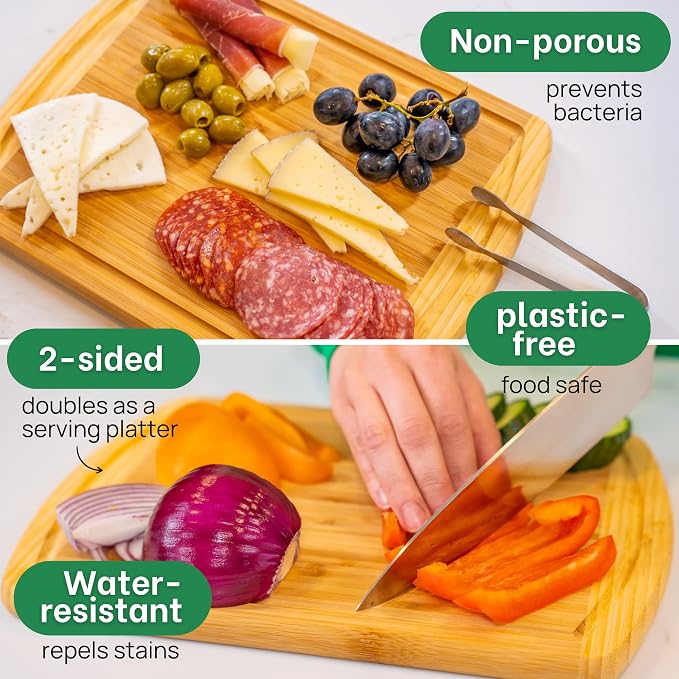 GREENER CHEF 12 Inch Small Bamboo Cutting Board - Image 5