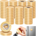 Vesici 70 Pcs Magnetic Bottle Opener 2.5in DIY Bamboo Round Shape Beer Openers by Vesici