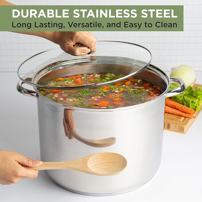 Ecolution Stainless Steel Stock Pot, Encapsulated Induction Ready Cooking Pot - Image 2