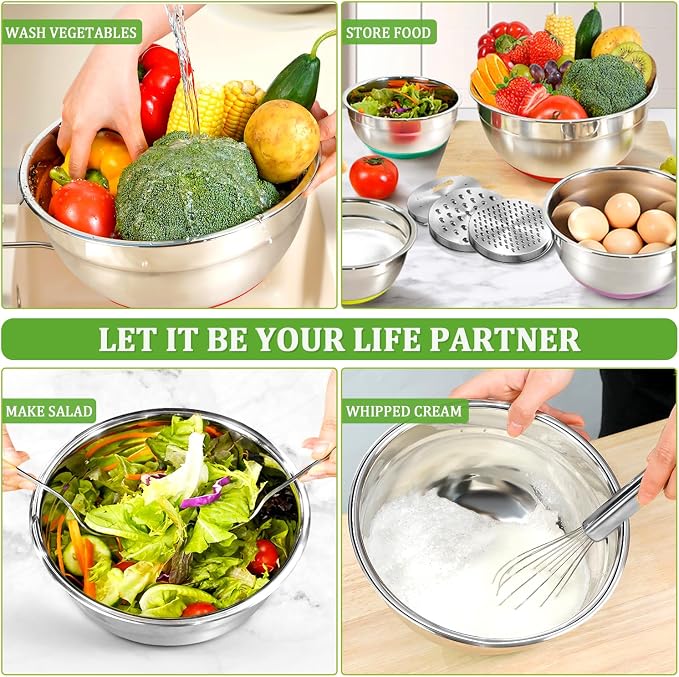 Mixing Bowls with Lids Set, Meal Storage - Image 6