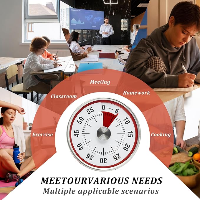 Kitchen Timer for Cooking, Chef Cooking Timer Clock, Visual Timers, 60-Minute - Image 3