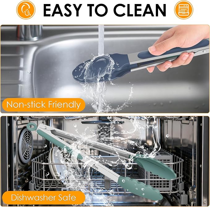 HOTEC Premium Stainless Steel Locking Kitchen Tongs - Image 4