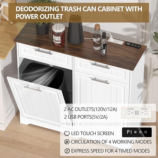 Double 10 Gallon Tilt Out Trash Can Cabinet - Image 2