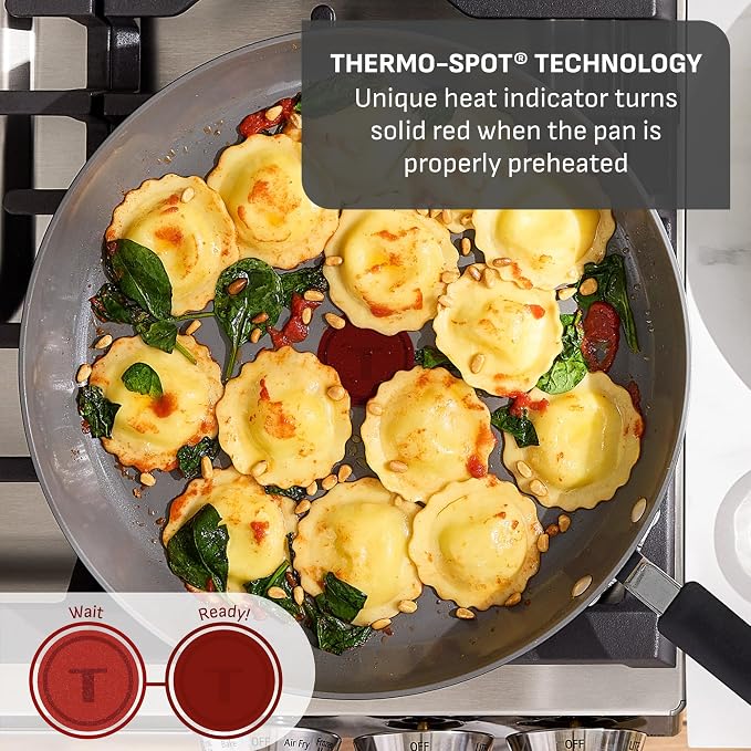 T-Fal Ultimate Hard Anodized Ceramic Nonstick 8 Piece Cookware Set, Oven Safe - Image 5