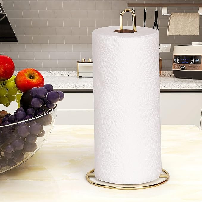 Gold Paper Towel Holder Countertop, Kitchen Paper Towel Stand Holder - Image 3