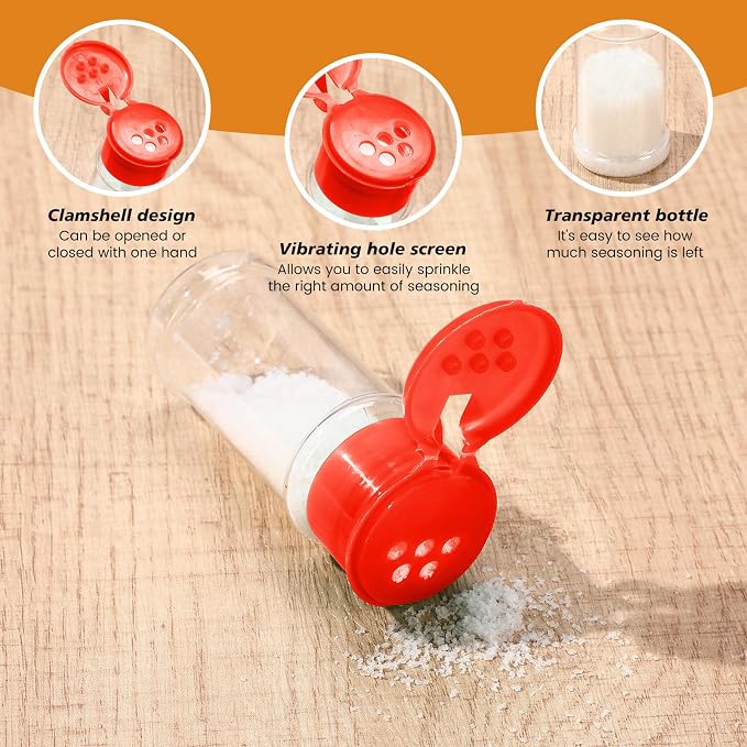 Amyhill 100 Pcs Plastic Spice Bottles Spice Jars - Image 3