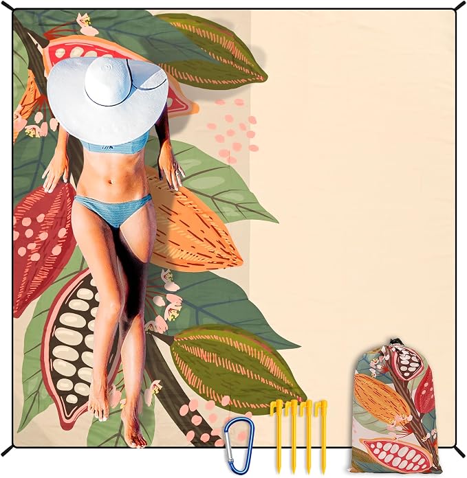 HIHOHO Beach Blanket Waterproof Sandproof Extra Large Beach Mat 79" X by HIHOHO