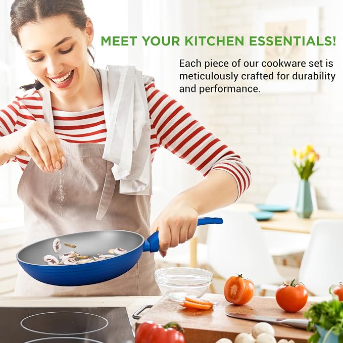 NutriChef 12 Piece Nonstick Cookware Set - Image 6