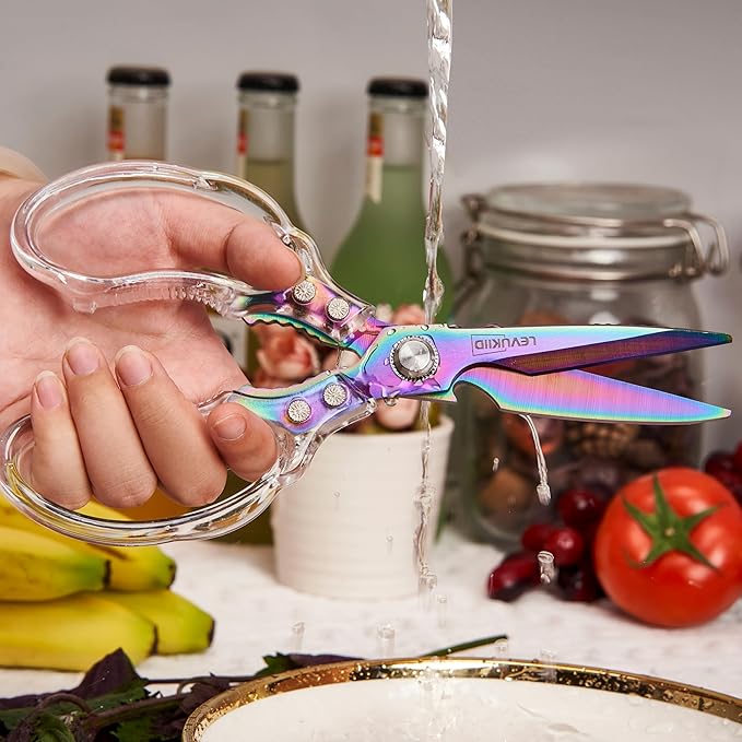 Rust-Resistant Kitchen Scissors, Transparent and Stylish Handle, Suitable - Image 5