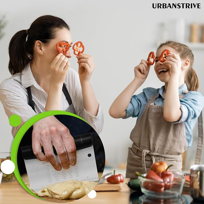 Urbanstrive Bench Scraper for Baking, Stainless Steel Dough Cutter and Scraper - Image 7