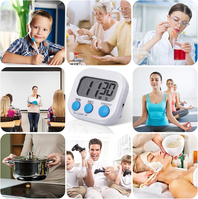 Weewooday 12 Pcs Digital Kitchen Magnetic Timer Bulk Classroom Count up - Image 6