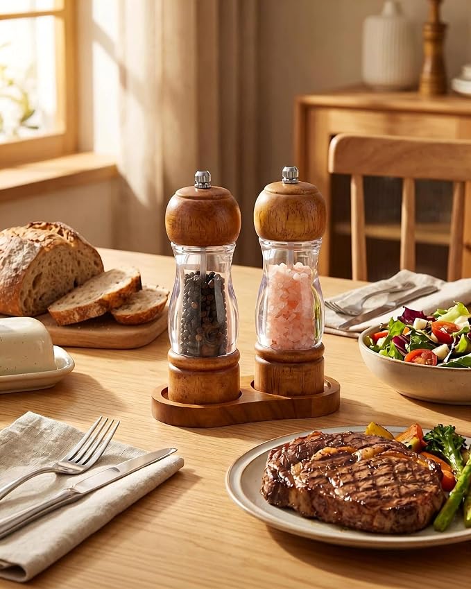 Wooden Salt and Pepper Grinder Set - Image 8