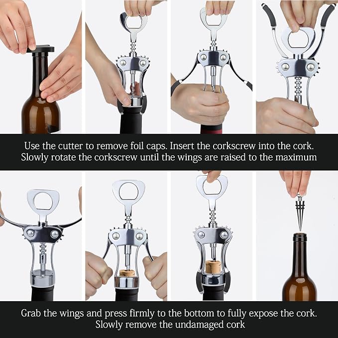 Wine Opener with Stopper, Cutter - Image 7