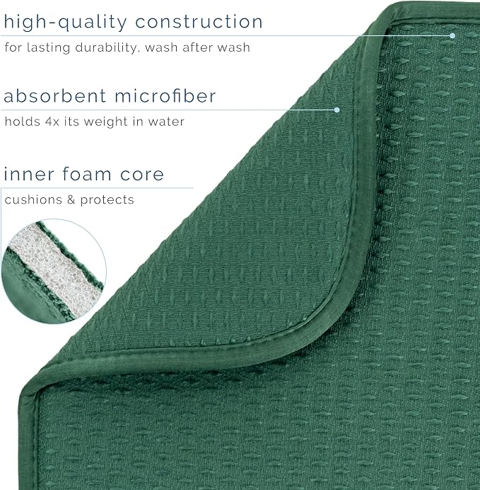 S&T INC. Dish Drying Mat, 16” x 18”, Absorbent Microfiber Kitchen Counter Mat - Image 4