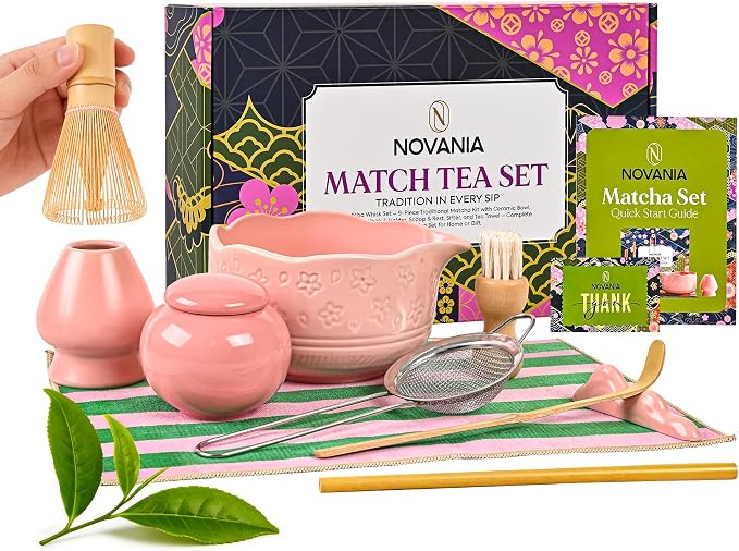NOVANIA Pink Matcha Whisk Set by Unknown