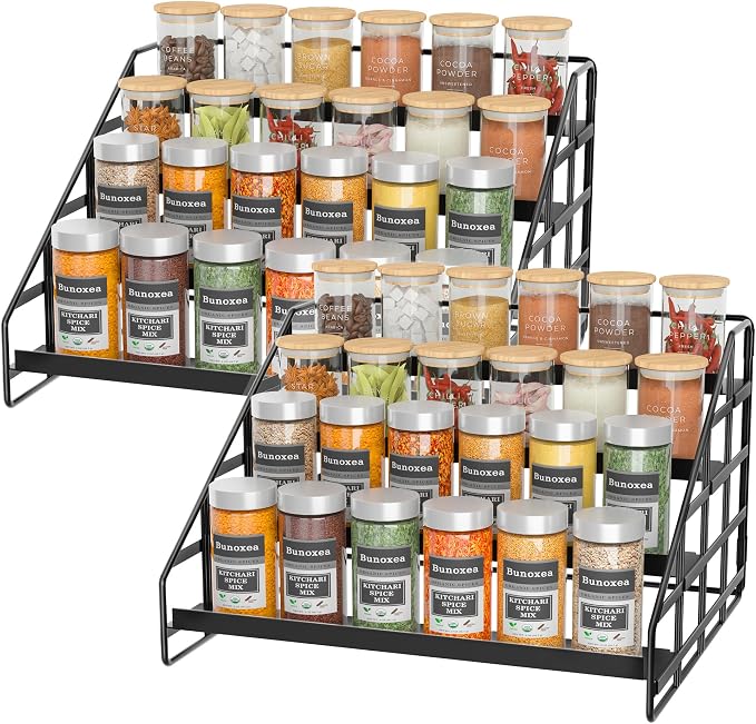 Bunoxea Spice Rack 4 Tier Kitchen Cabinet Organizer, Countertop Spice Rack by Bunoxea