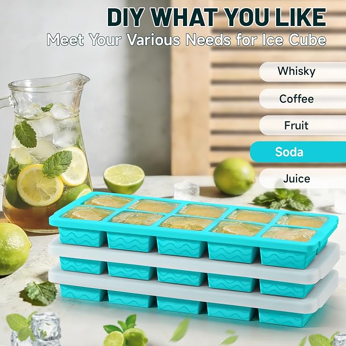 Ice Cube Tray with Lid – 3 Pack 2 Tbsp Ice Trays - Image 7