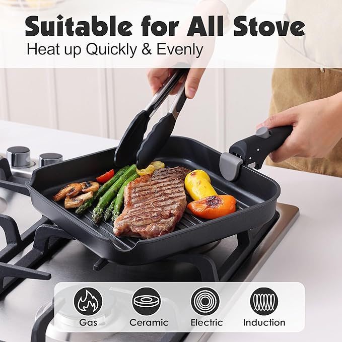 SENSARTE 17 Piece Pots and Pans Set, Nonstick Detachable Handle Cookware Set - Image 6