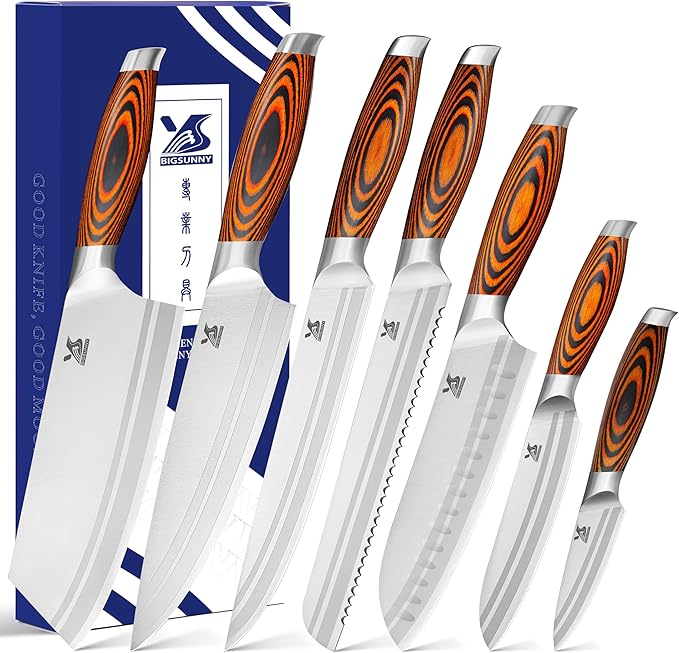 MSY BIGSUNNY 7-PCS Kitchen Knife Set, German Stainless Steel by MSYBIGSUNNY