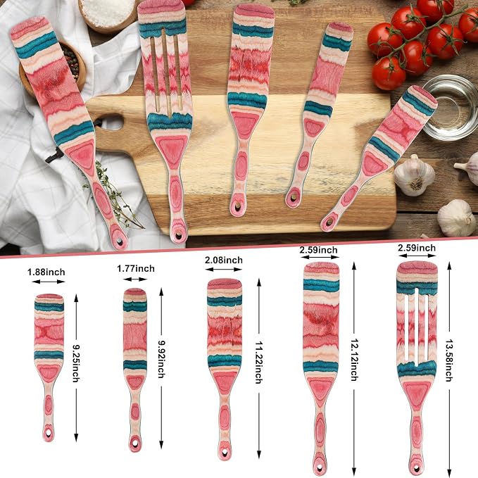 MYRAINBOW A5-3 Spurtle Set, Wooden Utensils - Image 2