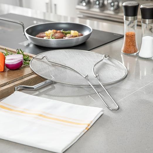 Restaurantware Splatter Screen 1 Count 13" Fine Mesh Cover Stainless Steel - Image 3