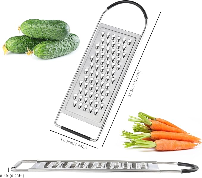 Cheese Grater Handheld, HIA Flat Coarse Stainless Steel Graters - Image 2