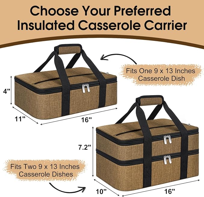 Insulated Casserole Carrier, Portable Casserole Carrier - Image 2