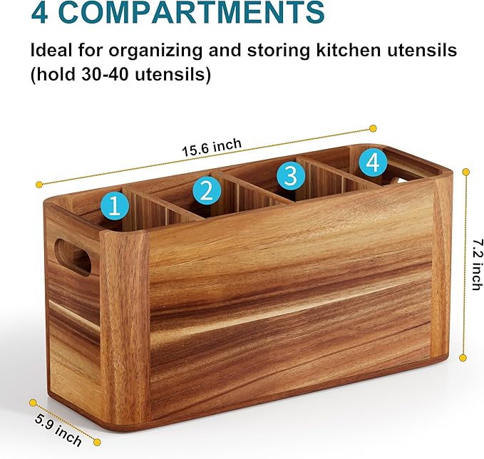 Utensil Holder for Kitchen Counter, Extra Large Utensil Holder for Countertop - Image 2