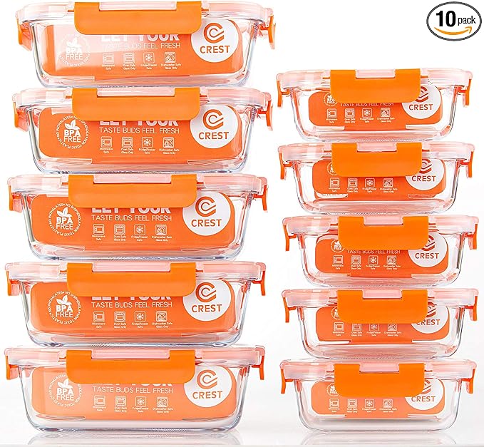 C CREST Glass Food Storage Containers by CCREST