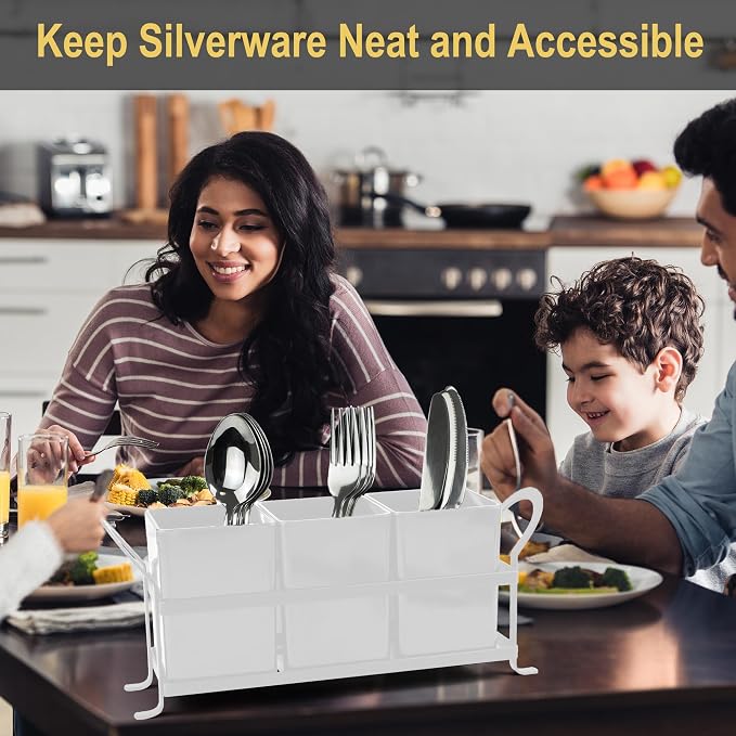 ECOIOU Cutlery Holder with Drain Holes, kitchen counter, Forks and Knives - Image 2