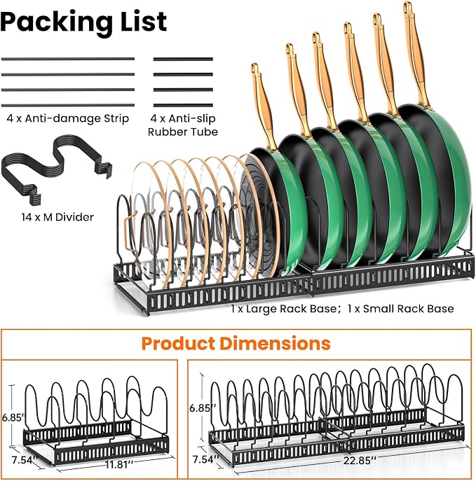 MUDEELA Pots and Pans Organizer Rack - Image 7