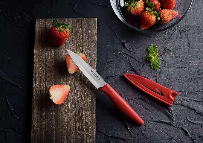 VITUER Paring knife, 4 Inch Peeling Fruit and Vegetable Knife, Ultra Sharp - Image 3