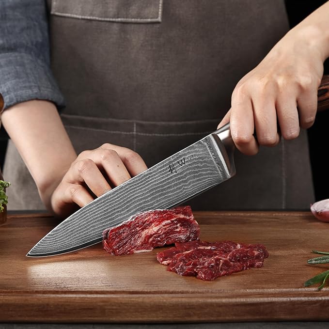 Wakoli EDIB 5-Piece Damascus Knife Set, Professional Kitchen Knives made of - Image 6