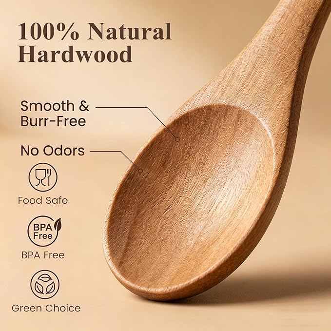 HANSGO Small Wooden Spoons, 6 Inches - Image 6