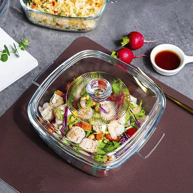 Clear Square Glass Casserole - Image 6