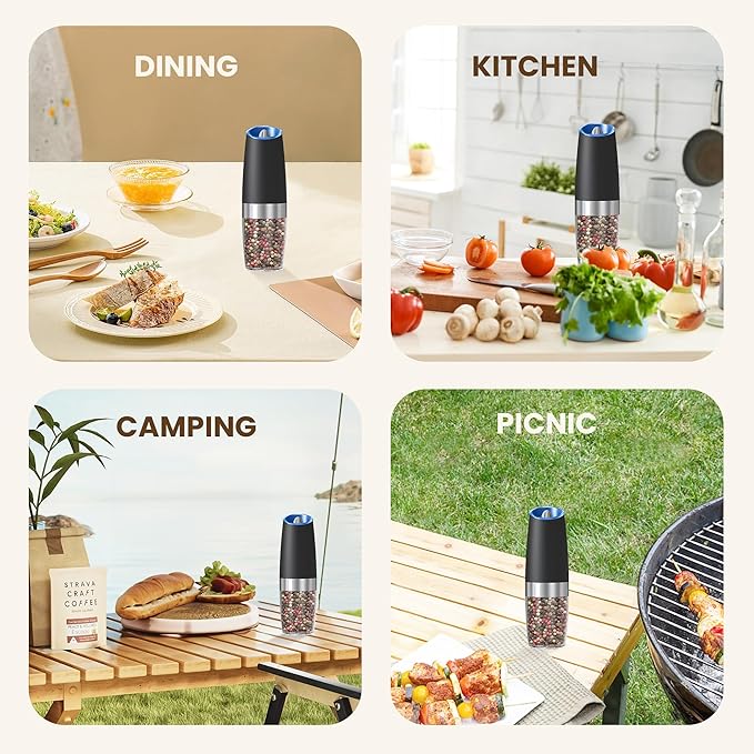 Gravity Electric Salt And Pepper Grinder, Automatic Salt And Pepper Grinder - Image 7