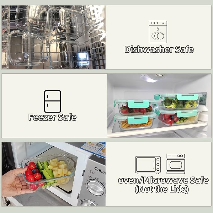 FAWLES 12 Pack Glass Storage Containers - Image 5